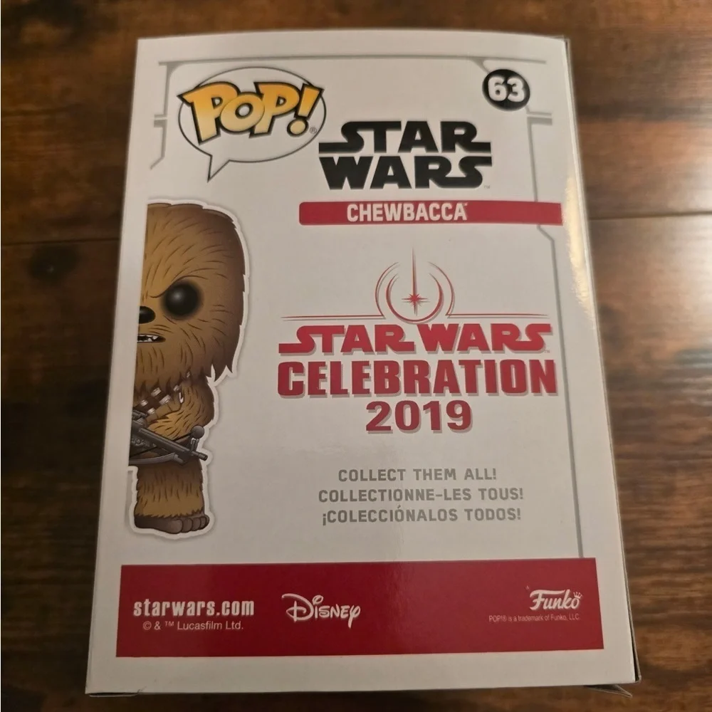 Funko POP! Star Wars: Gold Chrome Chewbacca #63 Galaxy Convention Exclusive NEW - Picture 2 of 4